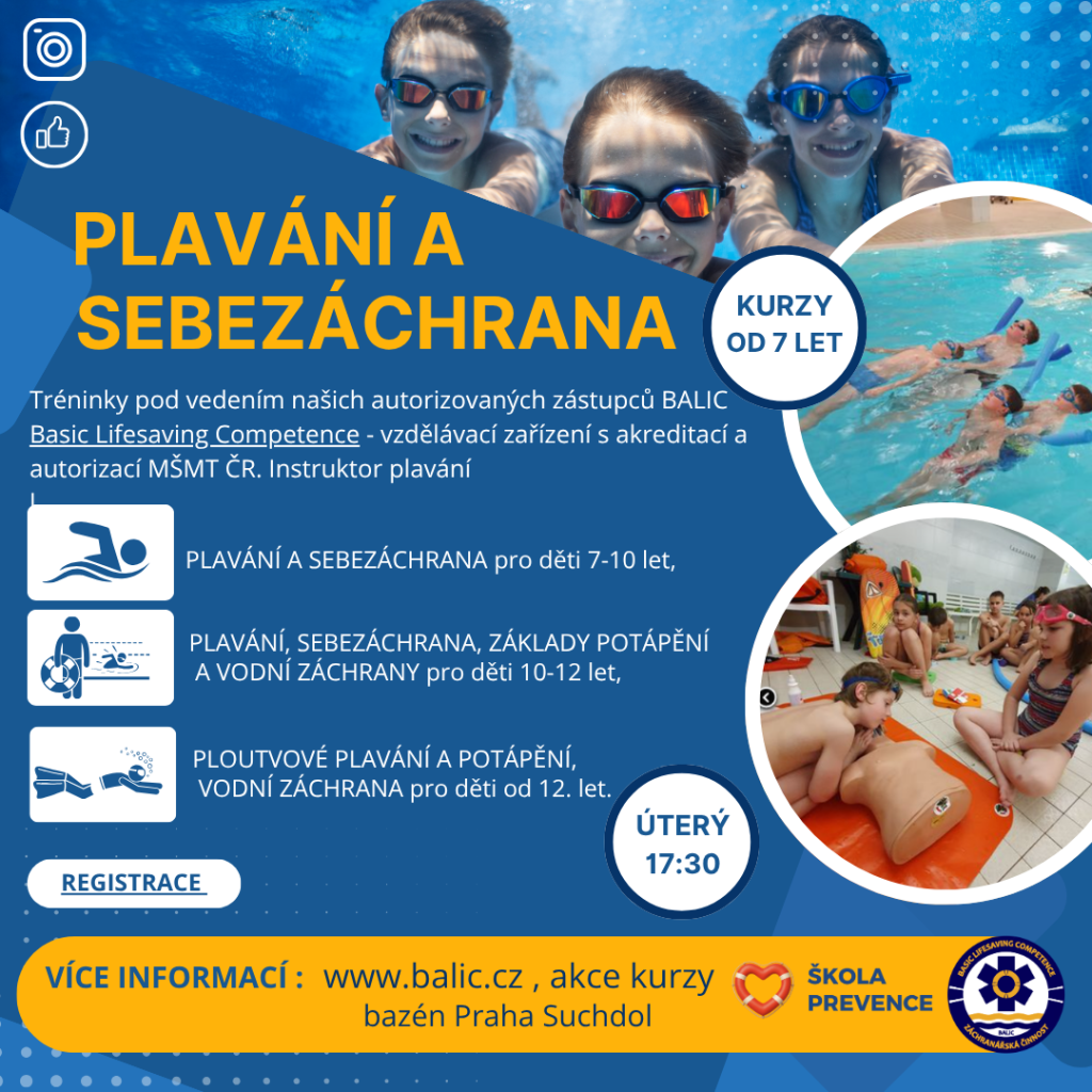 Plavání a sebezáchrana pro děti od 7 let